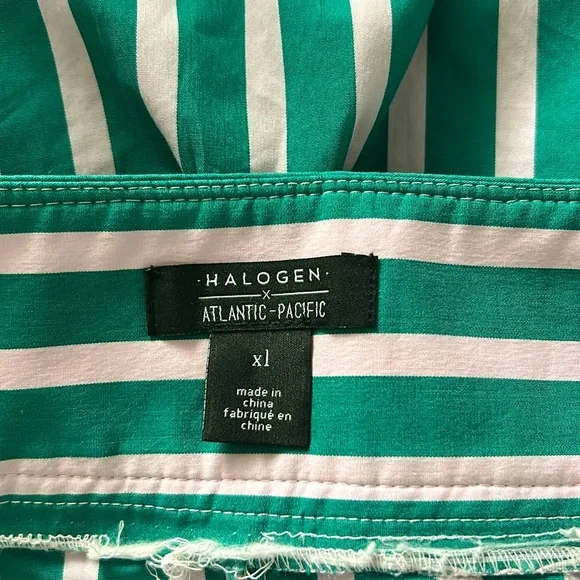 NWOT Halogen x Atlantic Pacific Skirt Striped Asymmetrical Tiered A-Line XL - Picture 8 of 8